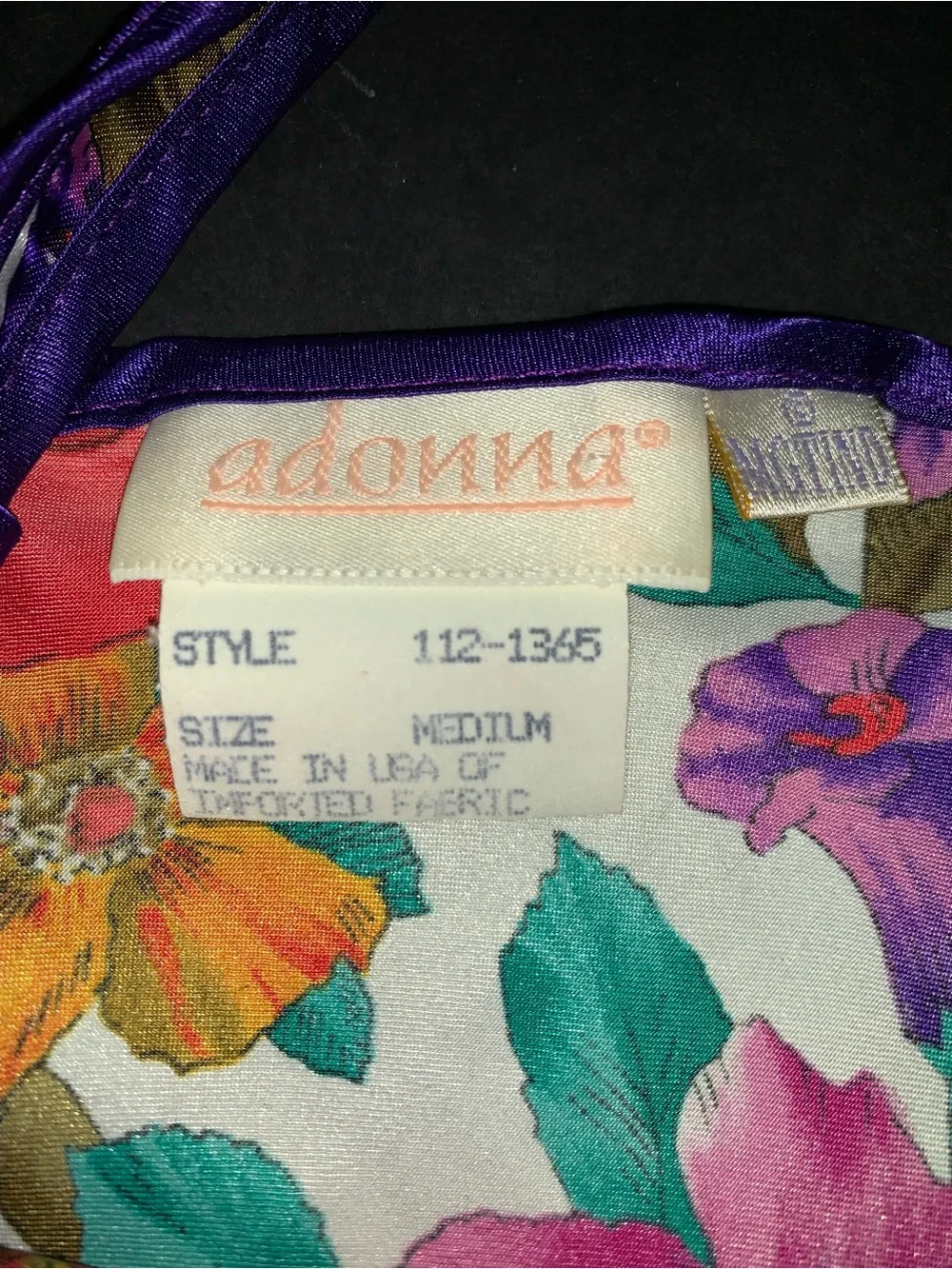 b l o o m :: Vintage Floral Satin Slip Dress Nightie Nightgown - Picture 7 of 14